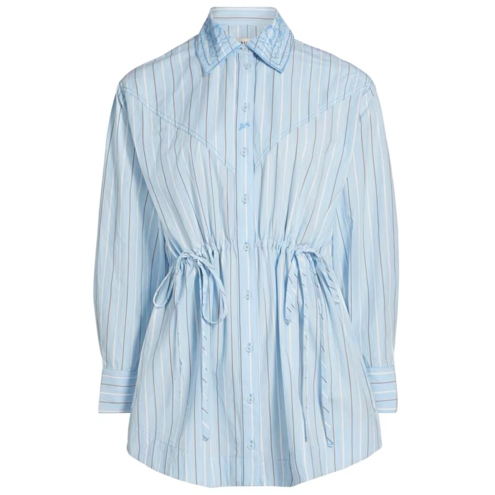 Damson Madder Romy Tie-Waist Poplin Shirt NWT